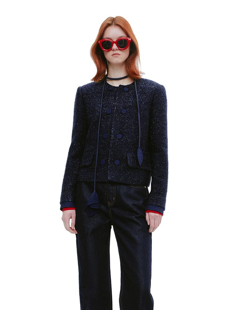 YES BY YESIR sheep wool calla lily Monroe jacket - TATE.