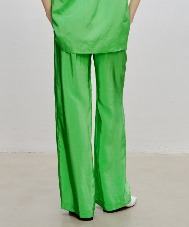 COMME MOI women's green wear wide-leg pants - ABIGAIL.