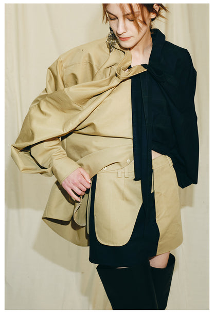 MAYALI paneled structure, niche short contrast skirt - Shilo