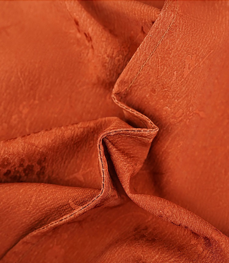 HECO Chinese Stand Collar Color-Blocked Golden Dragon Embroidery Dress - ZIPH