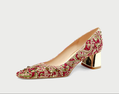 pjjuu new chinese xiuhe red wedding shoes  - CUTE