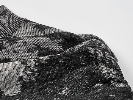 COMME MOI Lu Yan designer's new women's two-piece jacquard wool knitted sweater- TERRA.