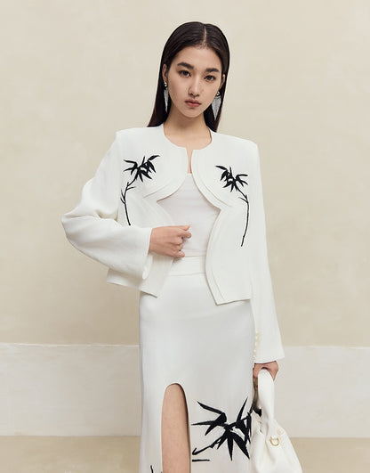 HECO spring embroidery acetate hemp short jacket women - gift.