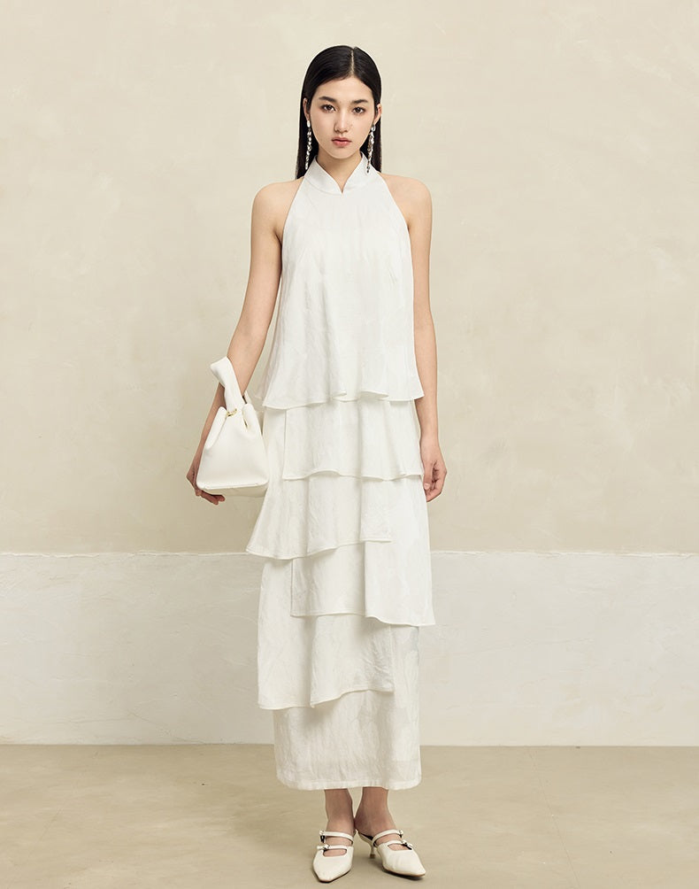 HECO acetate layers sleeveless halterneck dress Women - PRAISES.