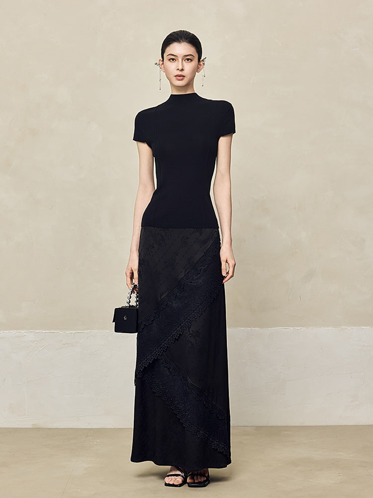 HECO Pit Strip Half-high Neck Short Sleeve T-Shirt - FLY.