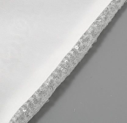 DOLLY Elegant White Crew Neck Long Sleeve Short Sequin Sexy Birthday Dress-LAYLA