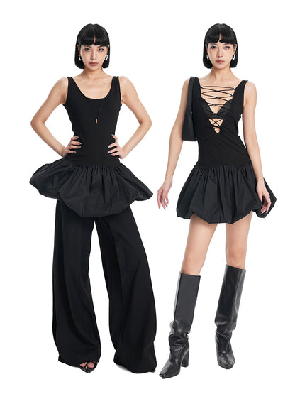 TINY IN vest-style dress with ballerina-style sleeveless slim ties-PIPO