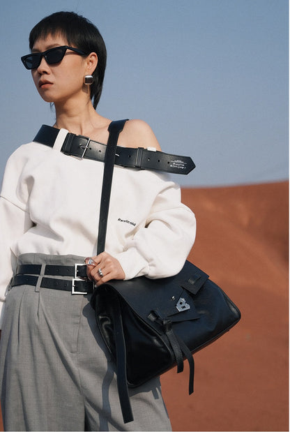 IUBALLET Genuine Leather Commuter Shoulder Tote Bag - PSALM.