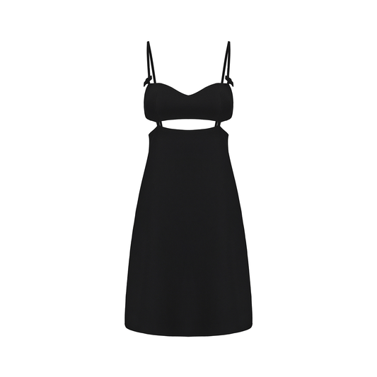 ATELIER MISS LU Fall/Winter slimming geometric line shape slip dress - SENF.