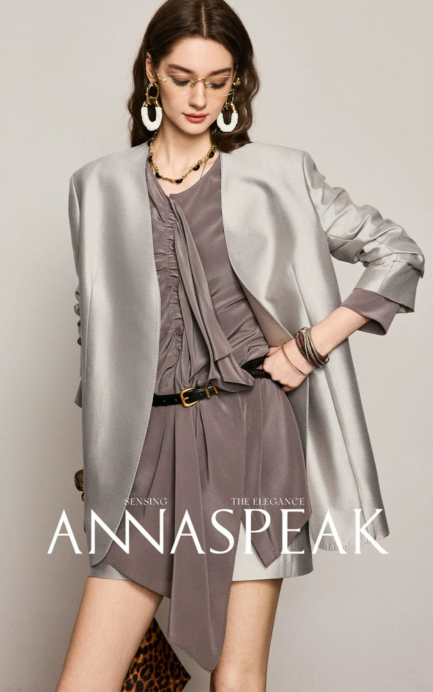 ANNASPEAK  ruffled  silk shirt-MAZO.