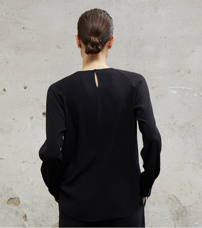 COMME MOI Designer Lu Yan Black Acetate Cutout Design Kink Pleated Shirt - LAINEY.