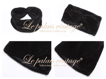 Le Palais Vintage Black Long Sleeves Short Faux Fur Coat and Dinner Skirt Suit-Selena.