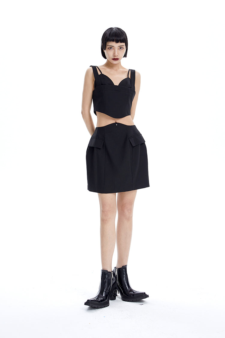 The TINY IN split-out open-waisted strap dress -CACAS