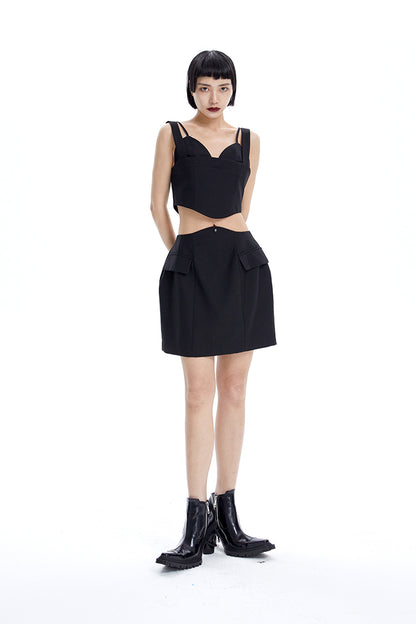 The TINY IN split-out open-waisted strap dress -CACAS