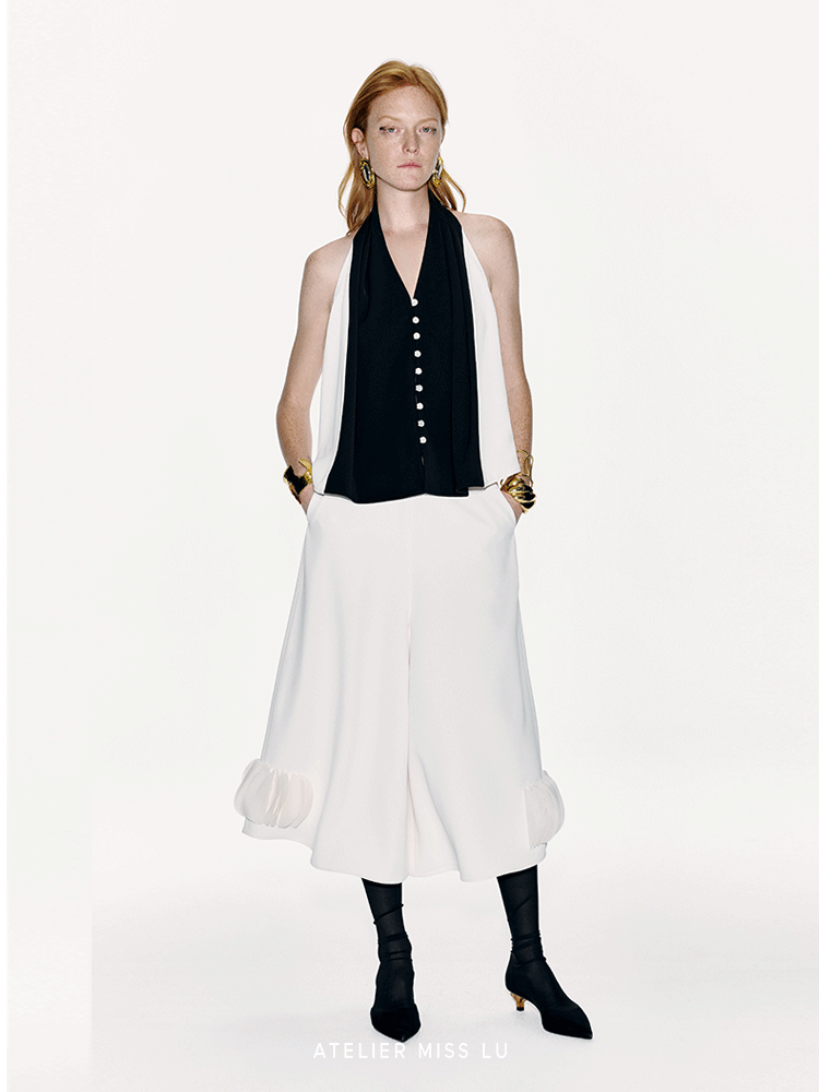 ATELIER MISS LU Backless Halterneck A-line Vest Top - SCOUT