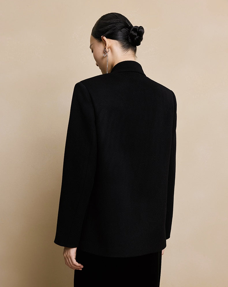 HECO New Wheat Ear Bead Embroidered Wool Tweed Jacket - care.