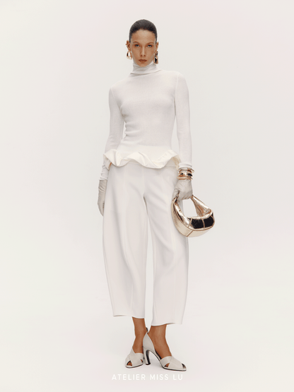 AtelierMissLu Hem clouds surround turtleneck knitted top - HERE.