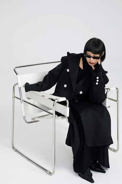 TINY IN Maxi double-breasted women's wool coat jacket - INO