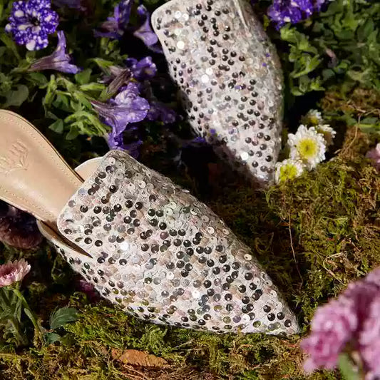 B-FEI sheepskin flat heel pointed toe slippers-HAUN.