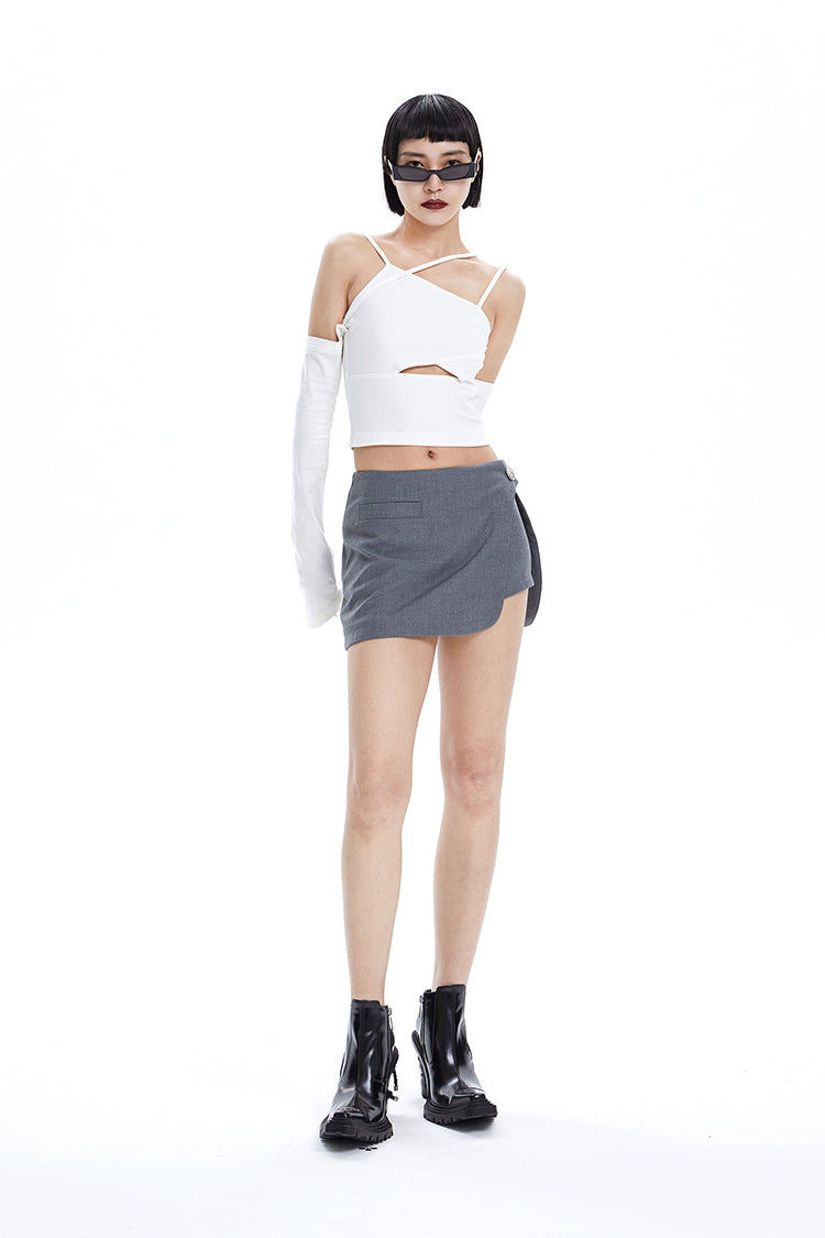 TINY IN Detachable Sleeve Women's Short Cut-out Top -YOYO