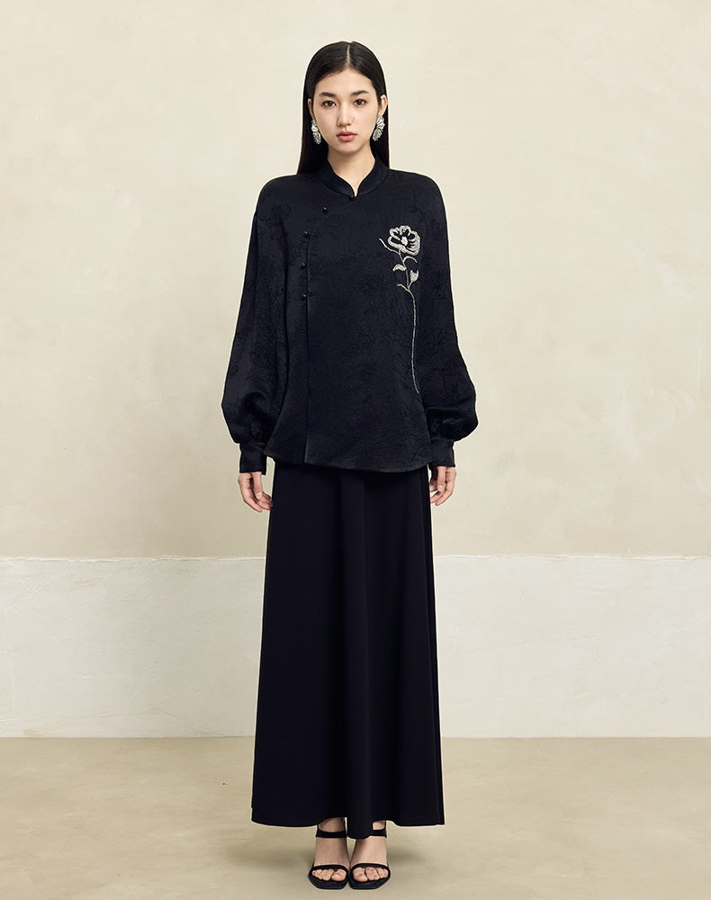 HECO Vinegar Peony Handmade Beaded Embroidered Tops Women - MERCY.