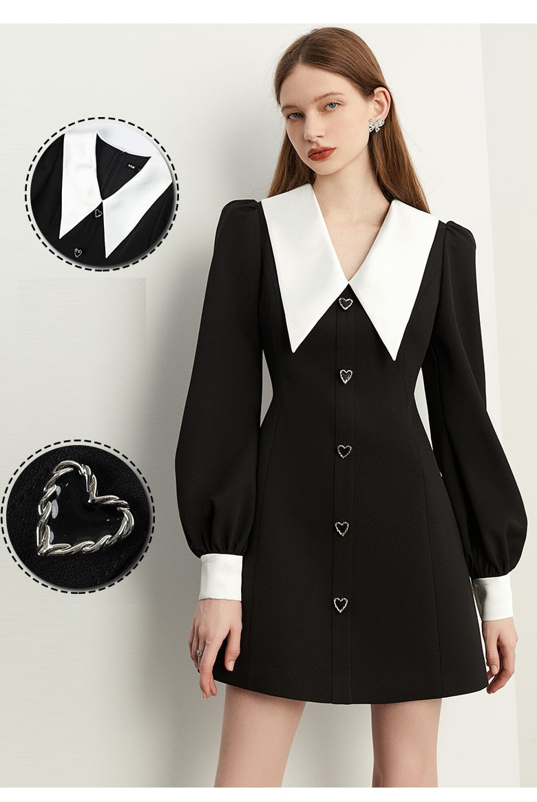 Classic Little Black and white Dress - Minio