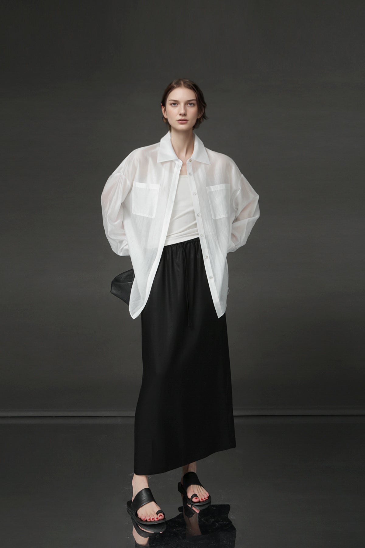 PIAOIN Women's Light Luxury Tencel Linen Skirt - GEMMA