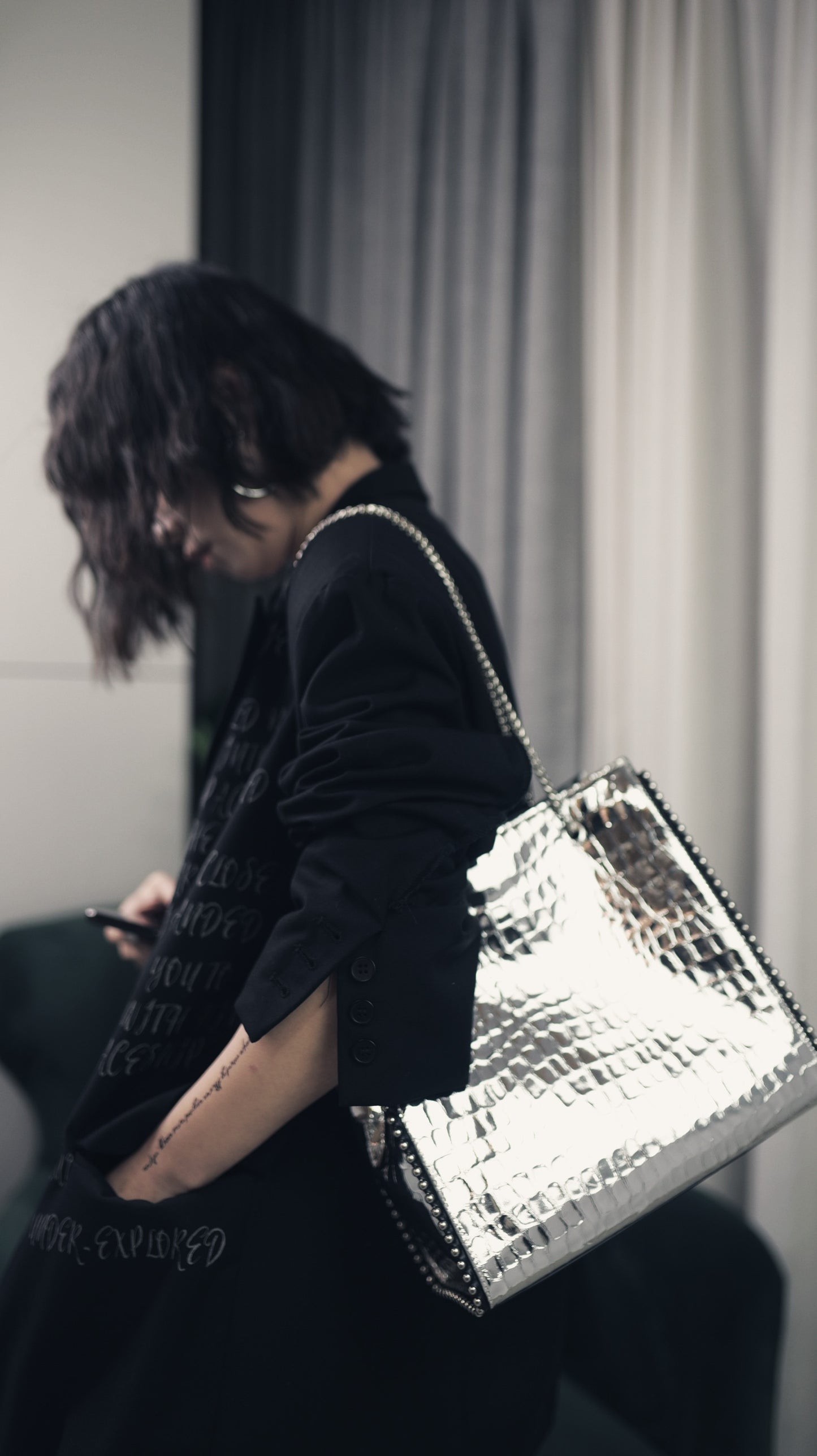 IUBALLET Metallic Textured Leather Cross Body Bag  - PRIEST.