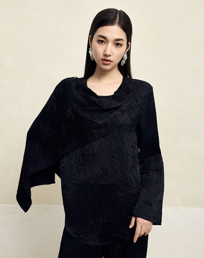 HECO Acetate texture Handmade Rose Top Women - DARK.