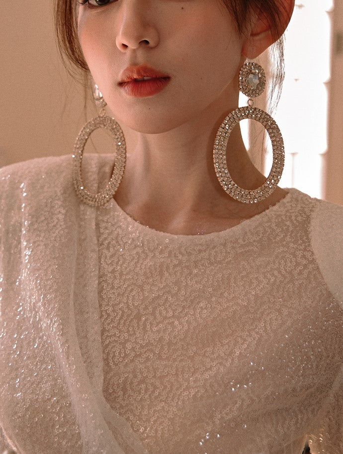 DOLLY Luxury Full Diamond Round Chic Earrings-GRACE