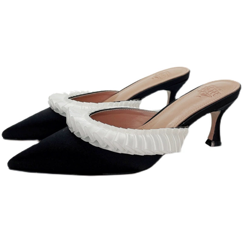 B-FEI French Semi-Drag Pointed Toe Mid-Heel-CHROLLO.
