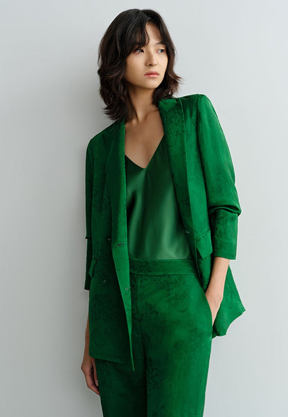 COMME MOI Lv Yan Designer Spring Women's Acetate V-Neck Green Suspenders - CLARA.