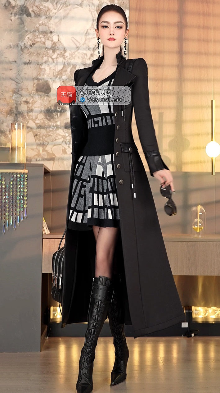 VJE  Plaid Jacquard Knitted Square Neck Top Hip Skirt Two-Piece Set - OLLY.