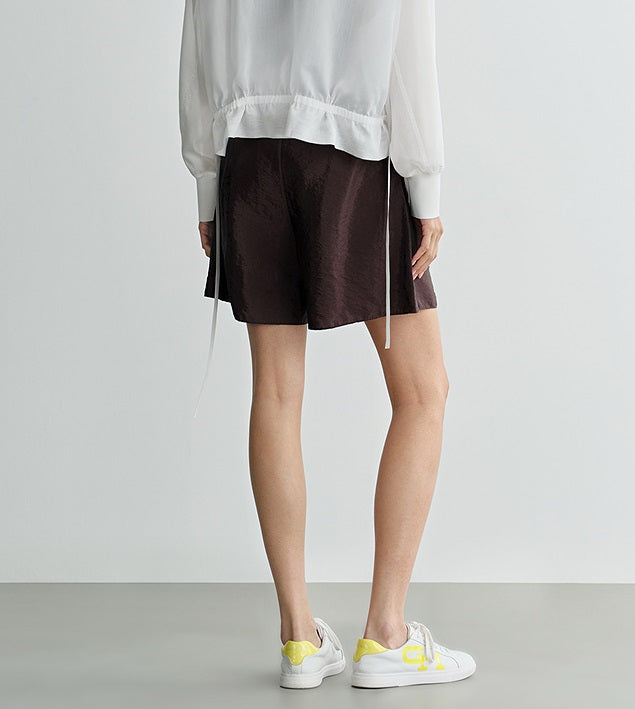 COMME MOI  summer brown high-waisted shorts - CHLOE.