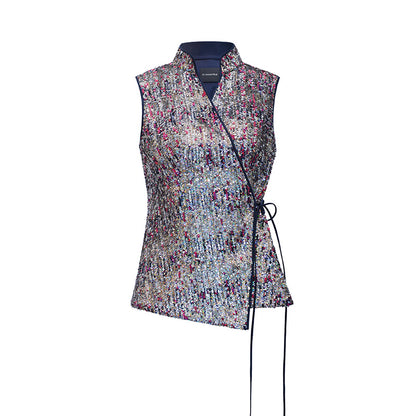 M essential Ma Kai designer Yao Ye embroidered fabric slim side vest - LAPT.