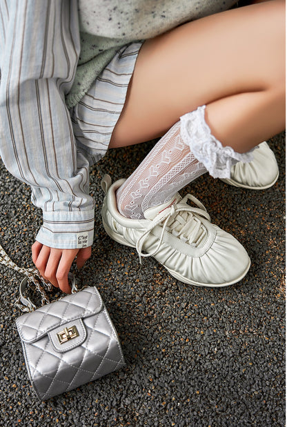 SHOESZOOO Pleated silk cloth casual shoes  - LUKE.