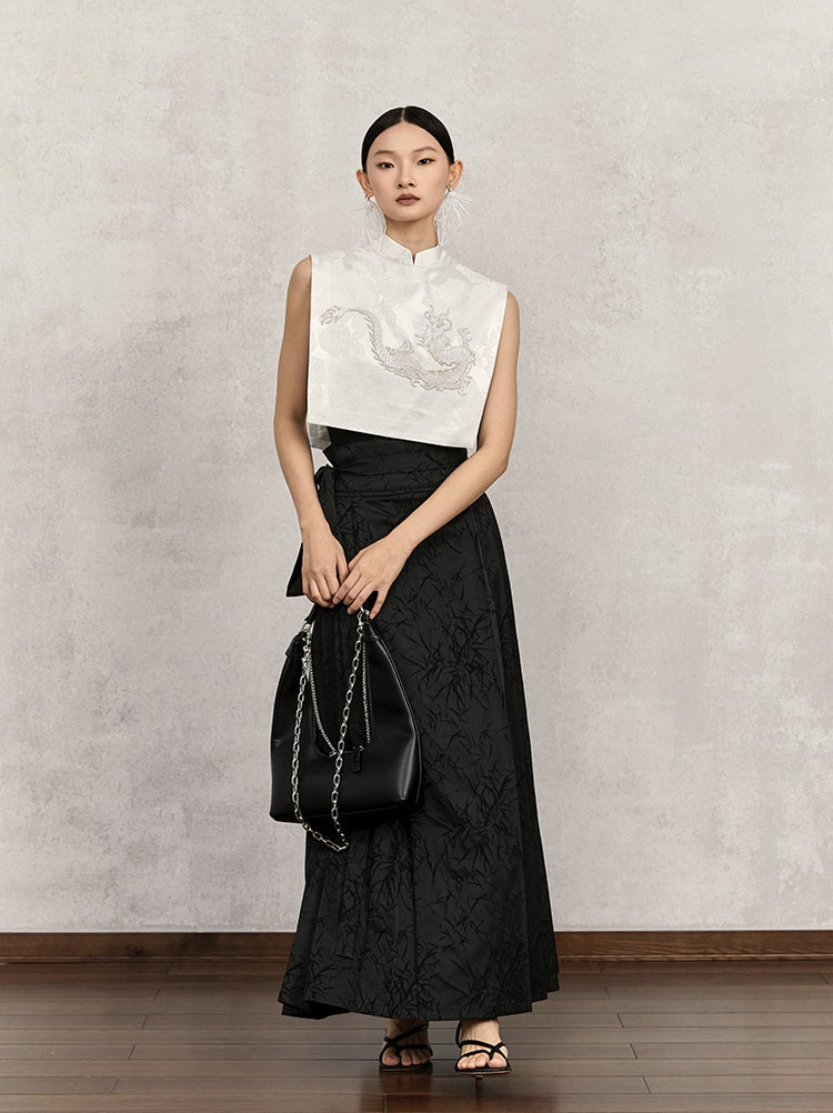 HECO cotton jacquard top short sleeveless women - adam.