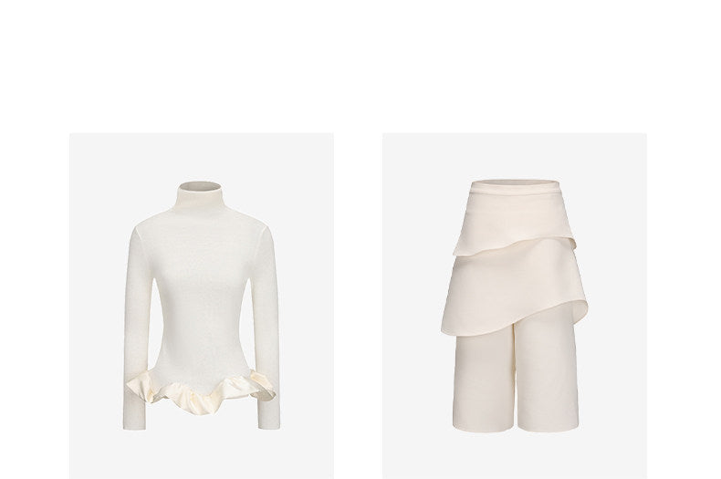 AtelierMissLu Hem clouds surround turtleneck knitted top - HERE.