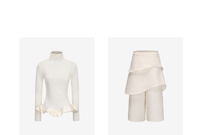 AtelierMissLu Hem clouds surround turtleneck knitted top - HERE.