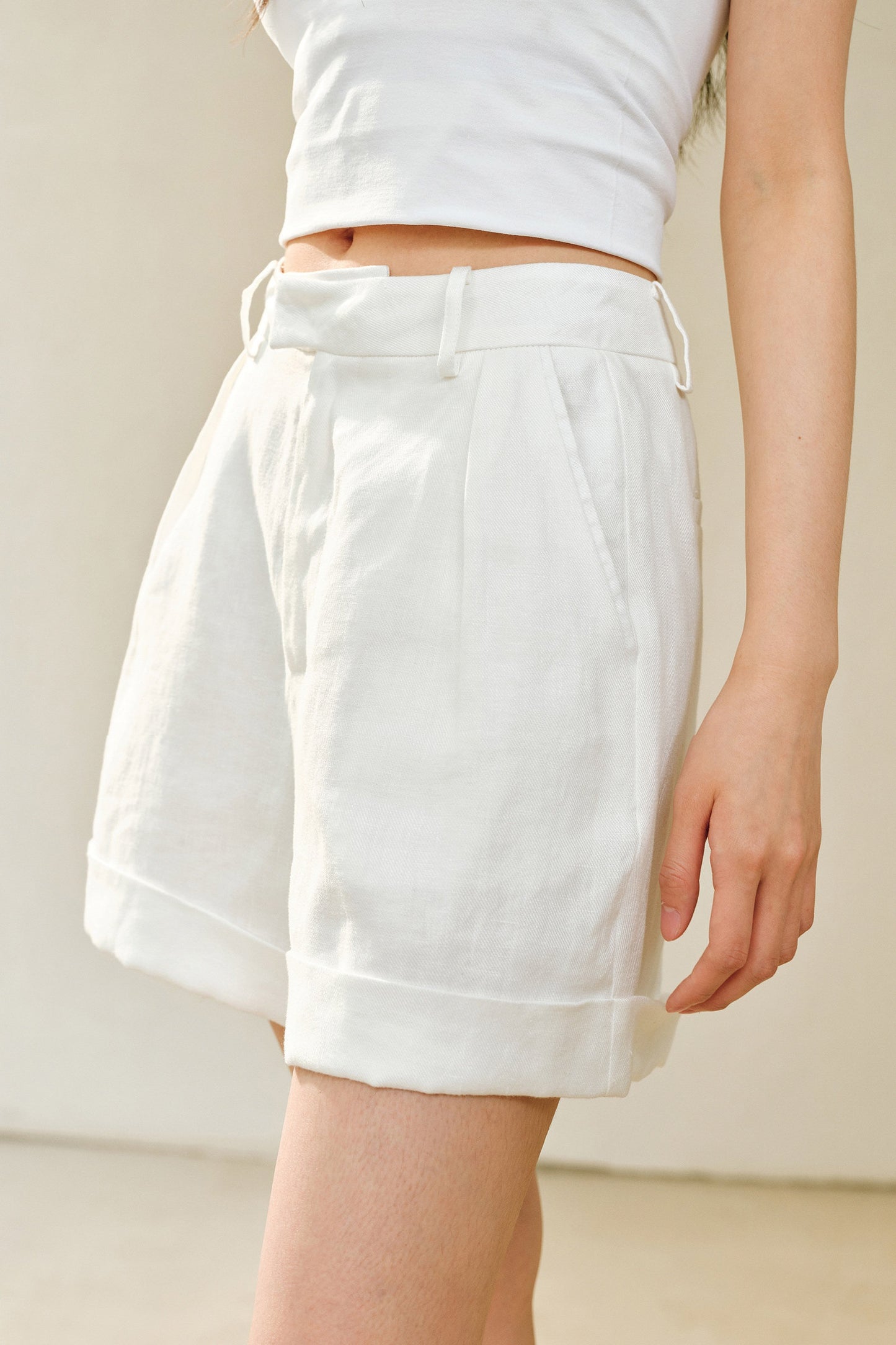 WANGXO | Pure Natural Linen Old Money Style Versatile Shorts -LUMA