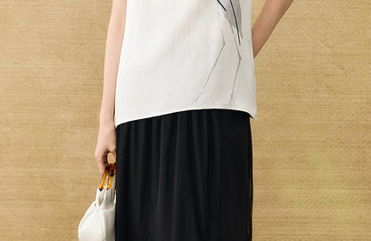 HECO Chinese style crane print top - LIVES.