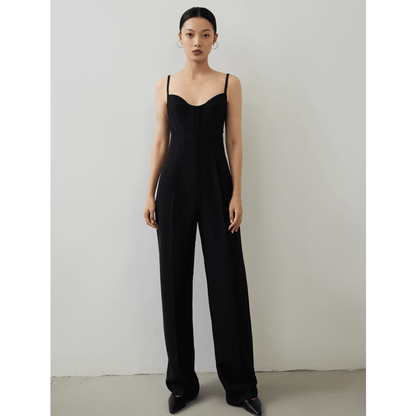 GOUDIN black long slimming women's pants -LENA.
