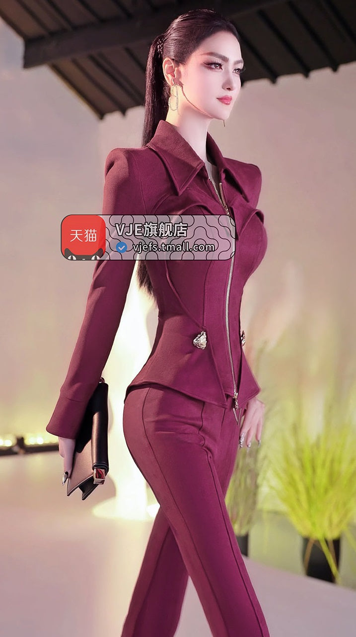 VJE  top bell-bottoms two-piece set OL suit for women-ARA.