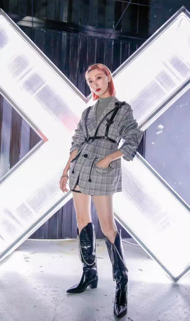 B-FEI mid-heeled high cowboy boots-YING.
