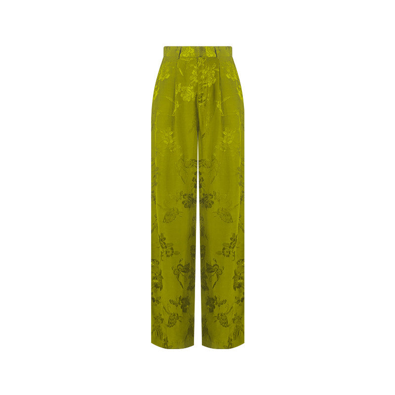TUYUE satin weave straight wide-leg casual trousers - JAY.