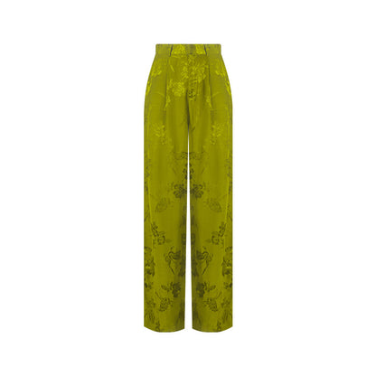 TUYUE satin weave straight wide-leg casual trousers - JAY.
