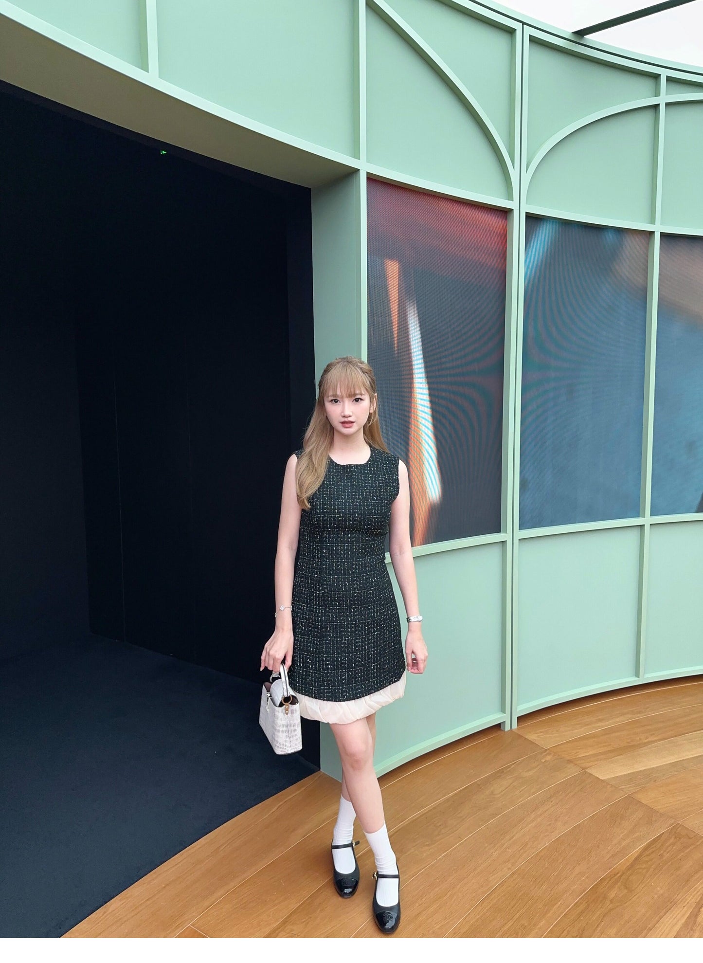 ATELIER MISS LU Hem Stitching Slim Small Fragrance Dress - HEIL