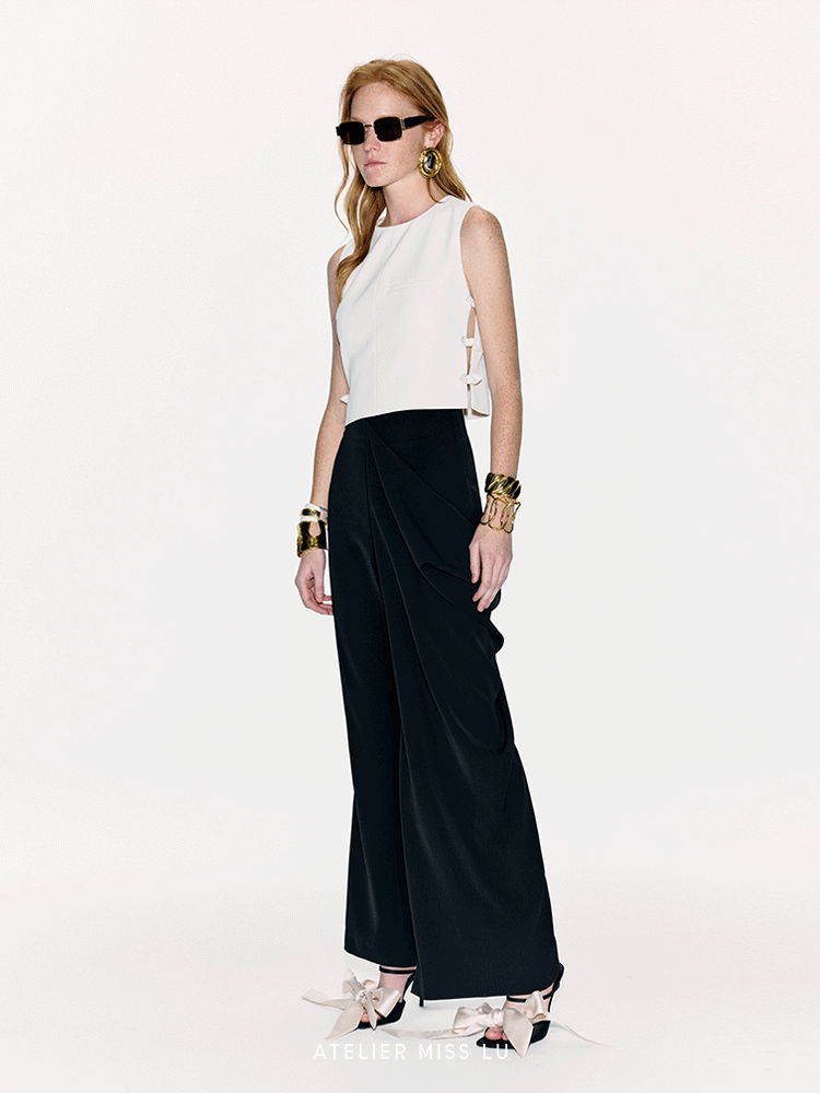 ATELIER MISS LU Rabbit Ears Ribbon Side Cut-out Sleeveless Top - KNOW.