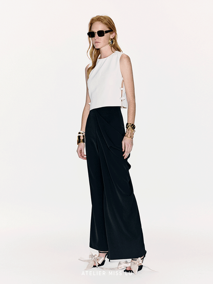 ATELIER MISS LU Rabbit Ears Ribbon Side Cut-out Sleeveless Top - KNOW.