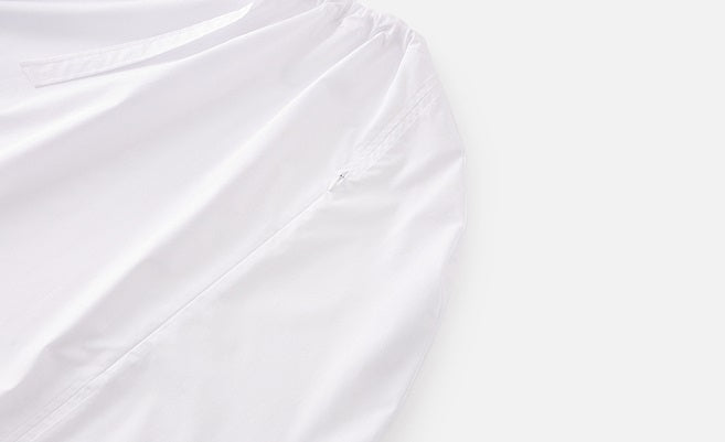 ZHUCHONGYUN white elegant cut-out shirred blouse-MIKASA.